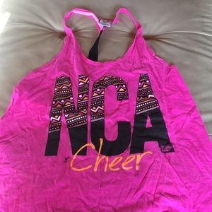 Varsity Pink NCA cheerleading tank top